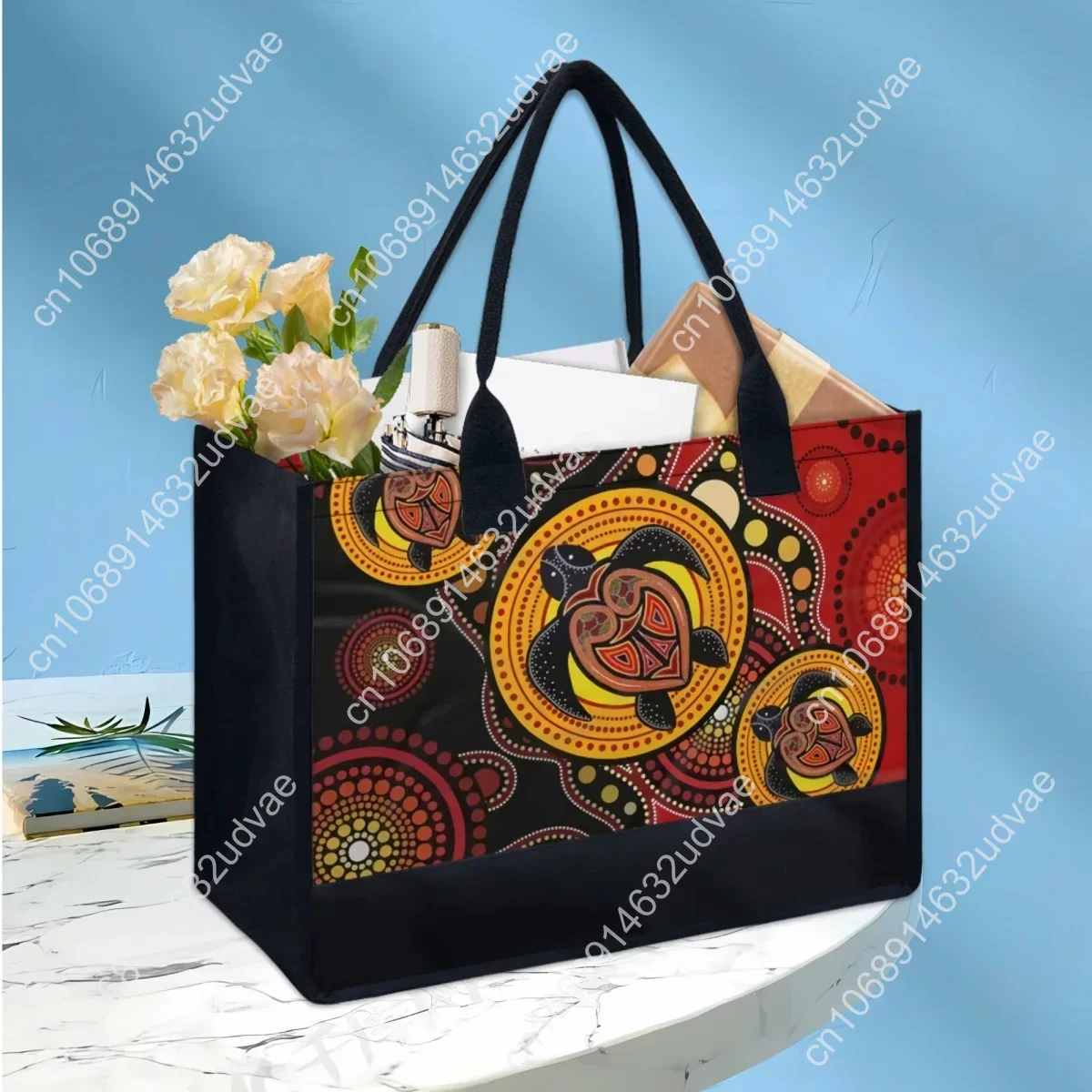 Aboriginal Australia Indigenous Turtles Pattern Totes for Women High Quality Vintage Handle Shoulder Bag Wedding Handbags 2023