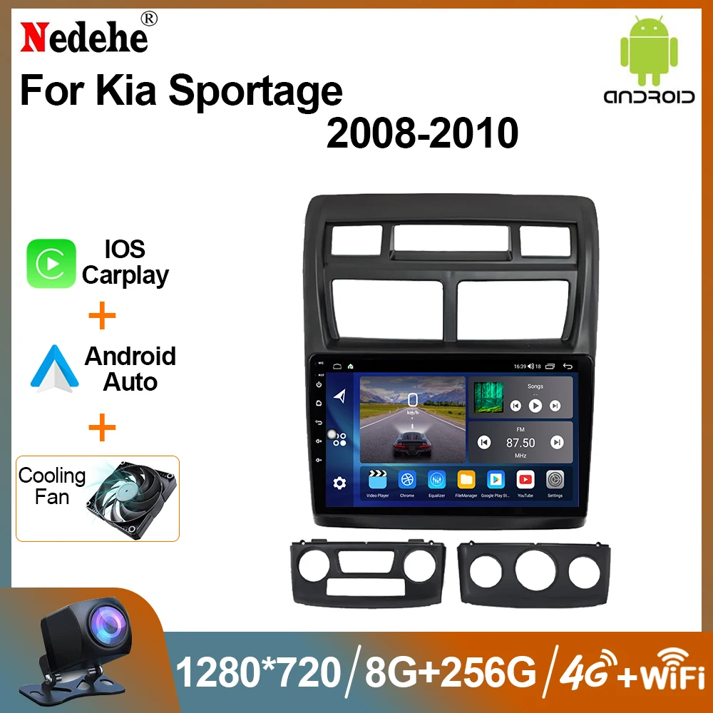 

Автомобильный радиоприемник 8G 128G Android 12 Авто для KIA Sportage 2008 - 2010 мультимедийный видеоплеер Carplay 2Din Стерео GPS Авторадио Wi-Fi 4G
