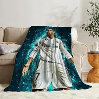 Cute Blanket CR7 Ronaldo Sofa Camp Nap Bedspread Soft Bicycle Blanket Fleece Home Textile Birthday Gift Blanket Bedroom Decor 1