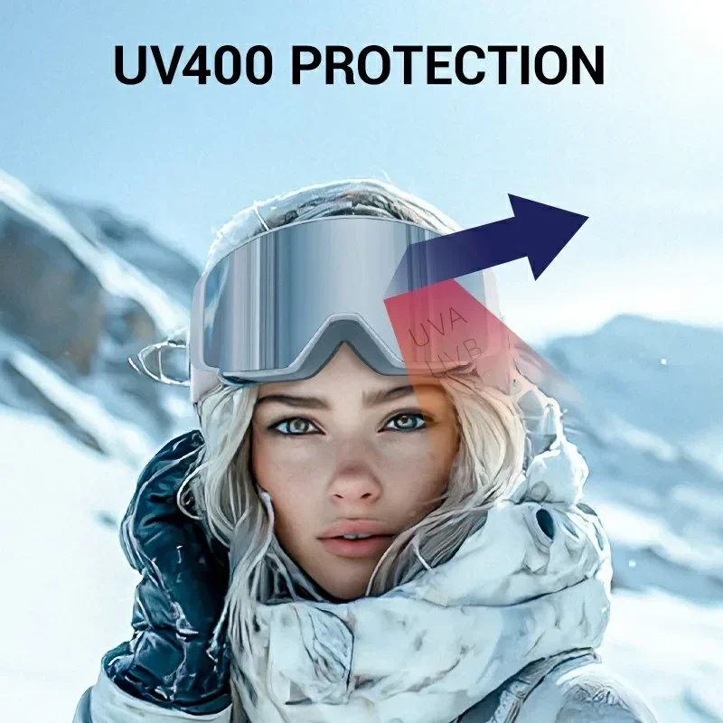 Kapvoe Men Snow Goggles Women Ski Goggles Snowboarding Snow Skiing Mask Anti-Fog Lens Kit UV400 Snowmobile Glasses Motorcycle 5