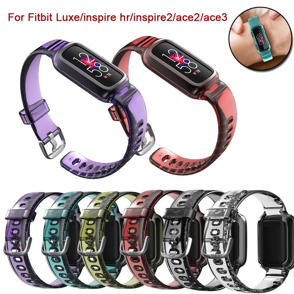 

Watch Band For Fitbit Luxe Ace 3 2 Wrist Strap For Fitbit Inspire 2 HR ACE2 ACE3 Bracelet Adjustable Loop Crystal Clear Bracelet