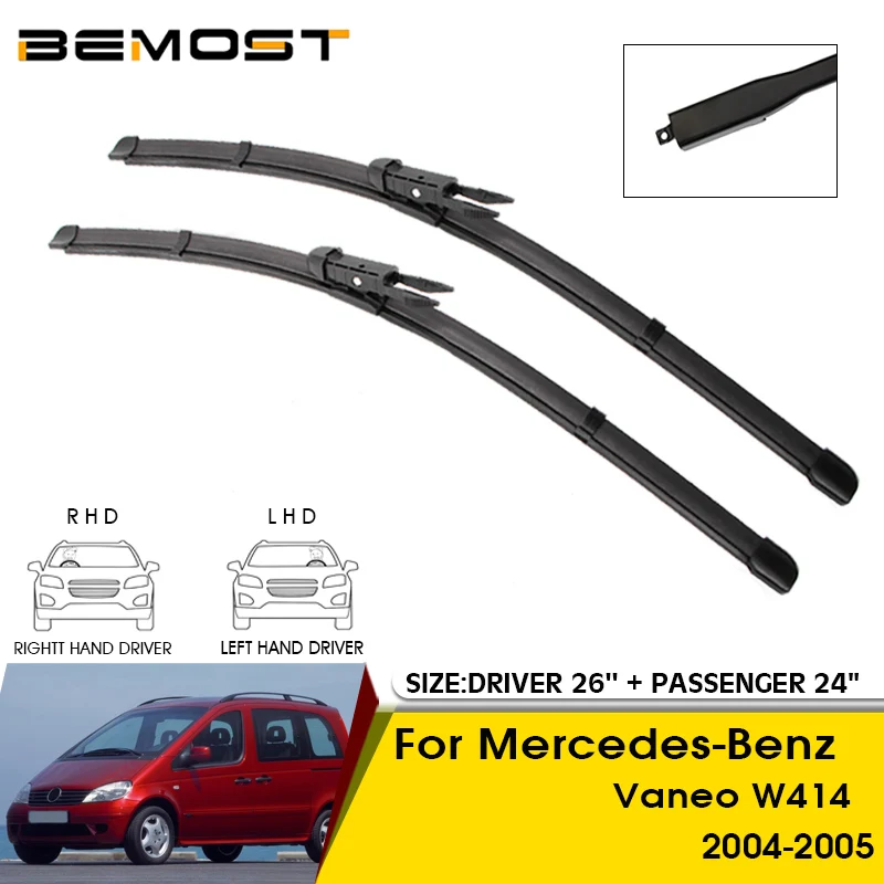 

Car Wiper Blades For Mercedes-Benz Vaneo W414 2004-2005 Windshield Windscreen Front Window Blades 26"+24" Car Accessories