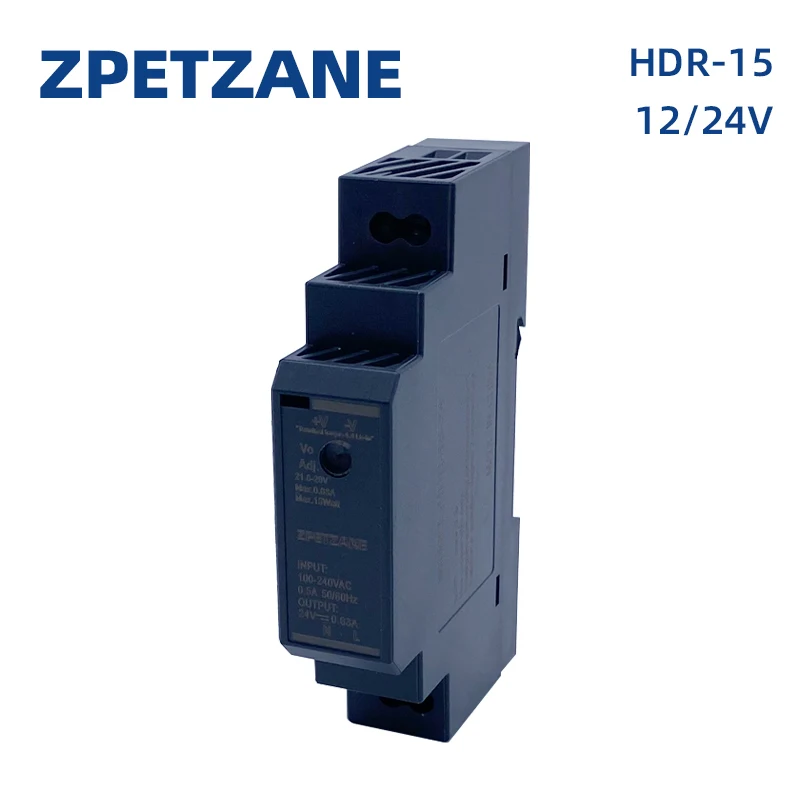 Industrial Switch Power Supply Ultra Slim Hdr15w Smps 110v 220v ac para dc Din Rail Instalação 12v 24v