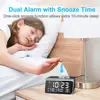 Alarm Clock FM Radio with Dual USB Charger LED Digital Alarm Clock  Home Decoration Snooze Table Desktop Sleep Timer Speaker 3