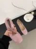 Brand Flat Bottom Mary Jane Women's Shoes French Retro One Line Buckle Red Women's Patent Leather Ballet Shoes Trend Size 33-44 6