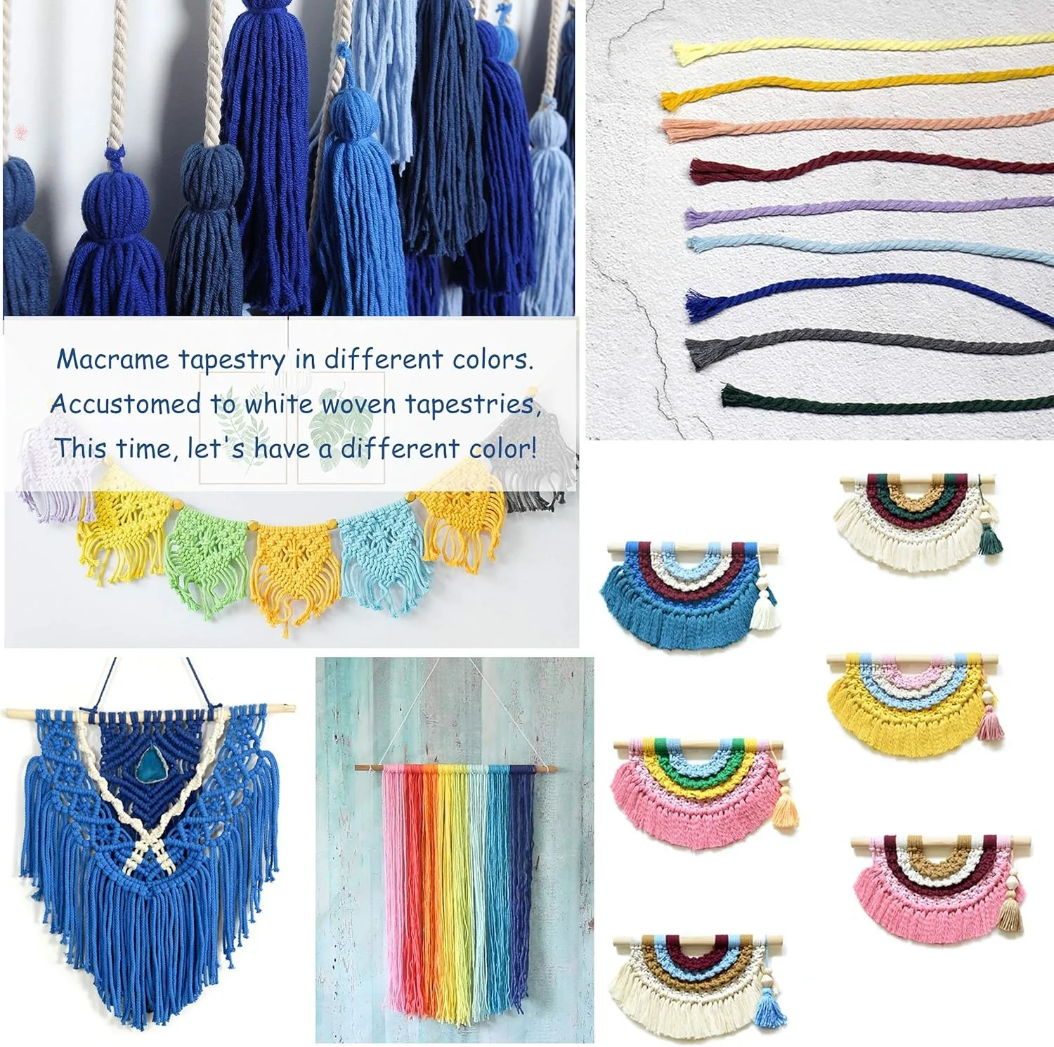 Vibrant Macrame Hand-Knitting Cotton Cord – 100m of 3mm Natural Rope for Colorful Weaving and Wall Hangings