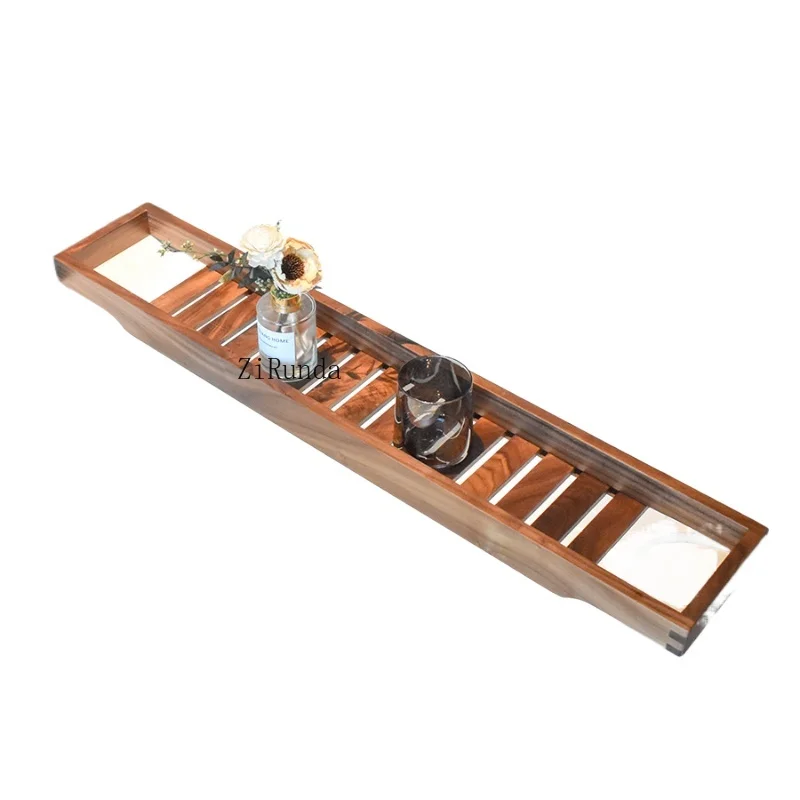 *Solid wood bathtub rack Hotel bathroom bath rack bathroom storage phone