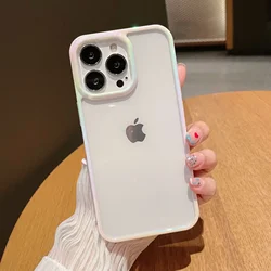 Laser Phone Case: Clear Transparent Shockproof Luxury Cover with Colorful Design for iPhone 14 (WHITE)