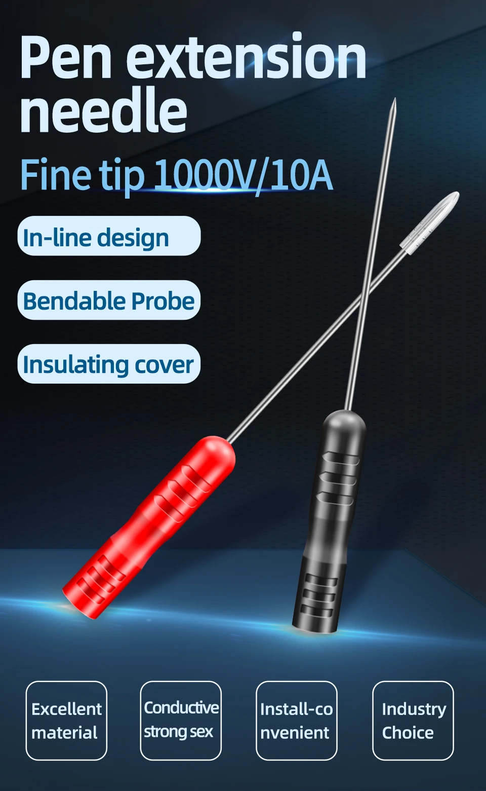 Diagnosewerkzeuge Multimeter Messleitung ANENG PT2003 Verlängerung Zurück Piercing Nadelspitze Sonden Auto Automotive Test Probe Kit 3MM – Detail 1