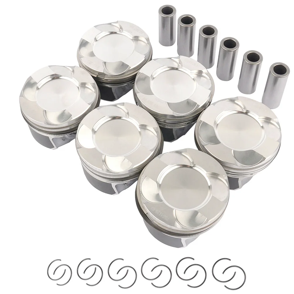 

6pcs 11258619196 11257610297 11257610298 Pistons & Rings Set 84mm For BMW N55B30 N55B30A 3.0L L6 Twinturbo With 1 year warranty