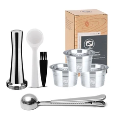 Eco-Friendly Reusable Coffee Capsule & Filter Set for Single-Serve Machines (As picture)