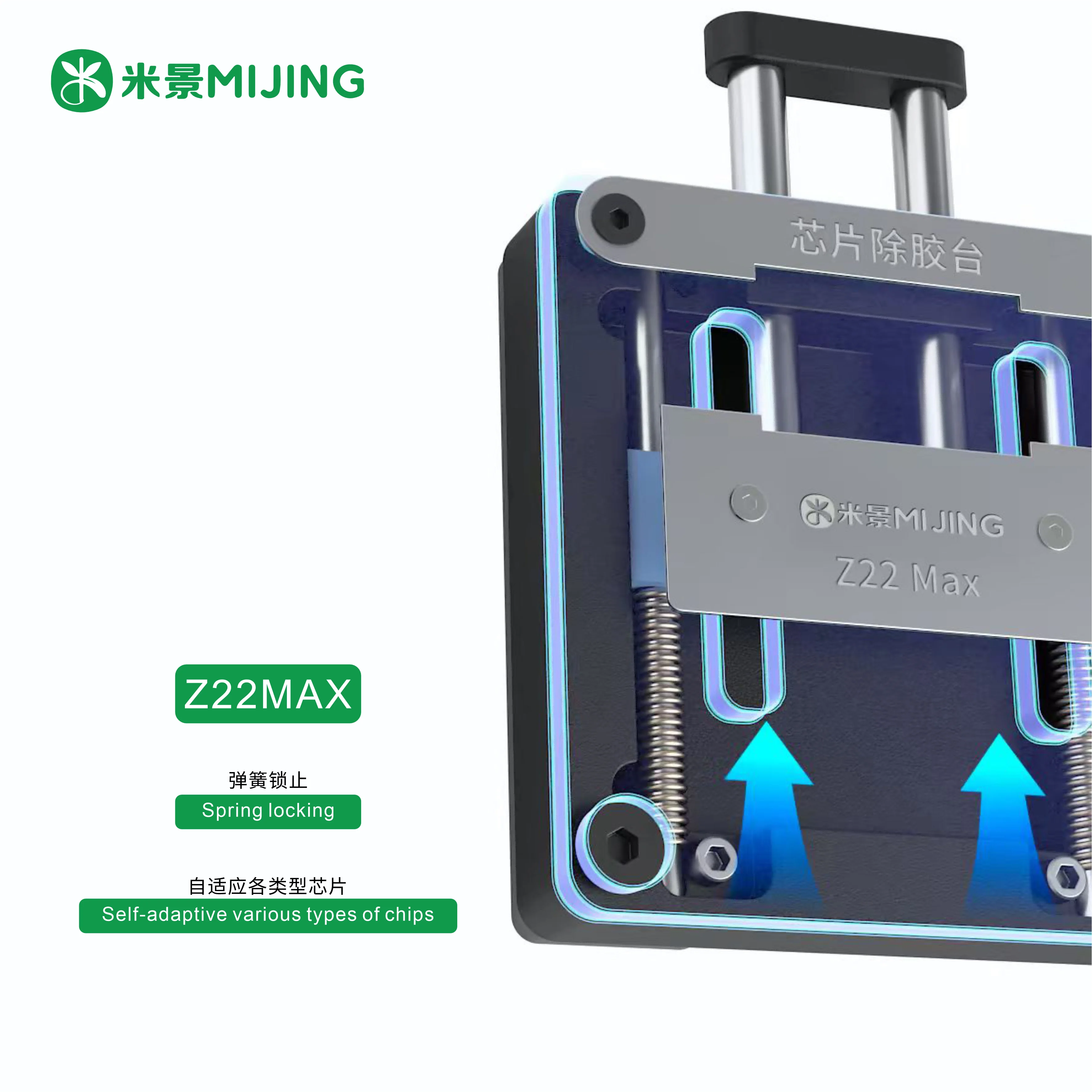 MJ Z22 Max 다기능 칩 틴 플랜팅 플랫폼 세트 (아이폰 11-17PM 안드로이드 IC CPU 납땜 수리 및 접착제 제거 도구)