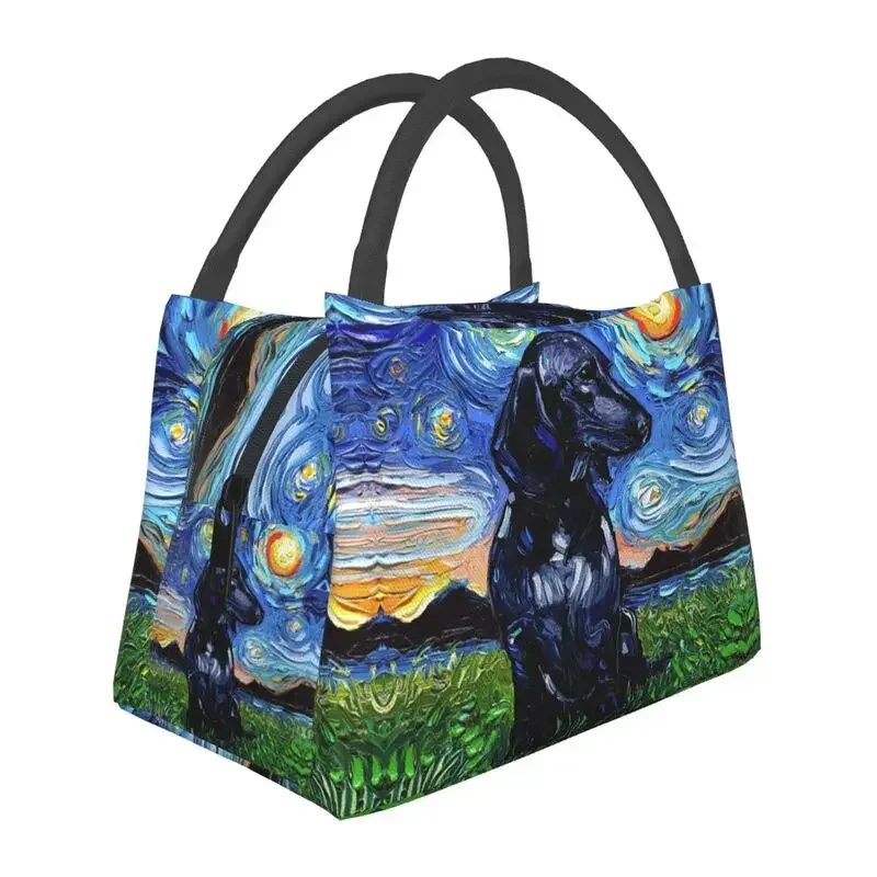 

Сумка для обеда Dacshund Starry Night Art для мужчин и женщин, теплое охлаждение, изолированные коробки для обеда для работы, пиник или путешествий