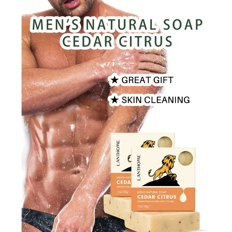 Cedar Citrus Bar Soap, Men's Soap, Natural Soap for Men