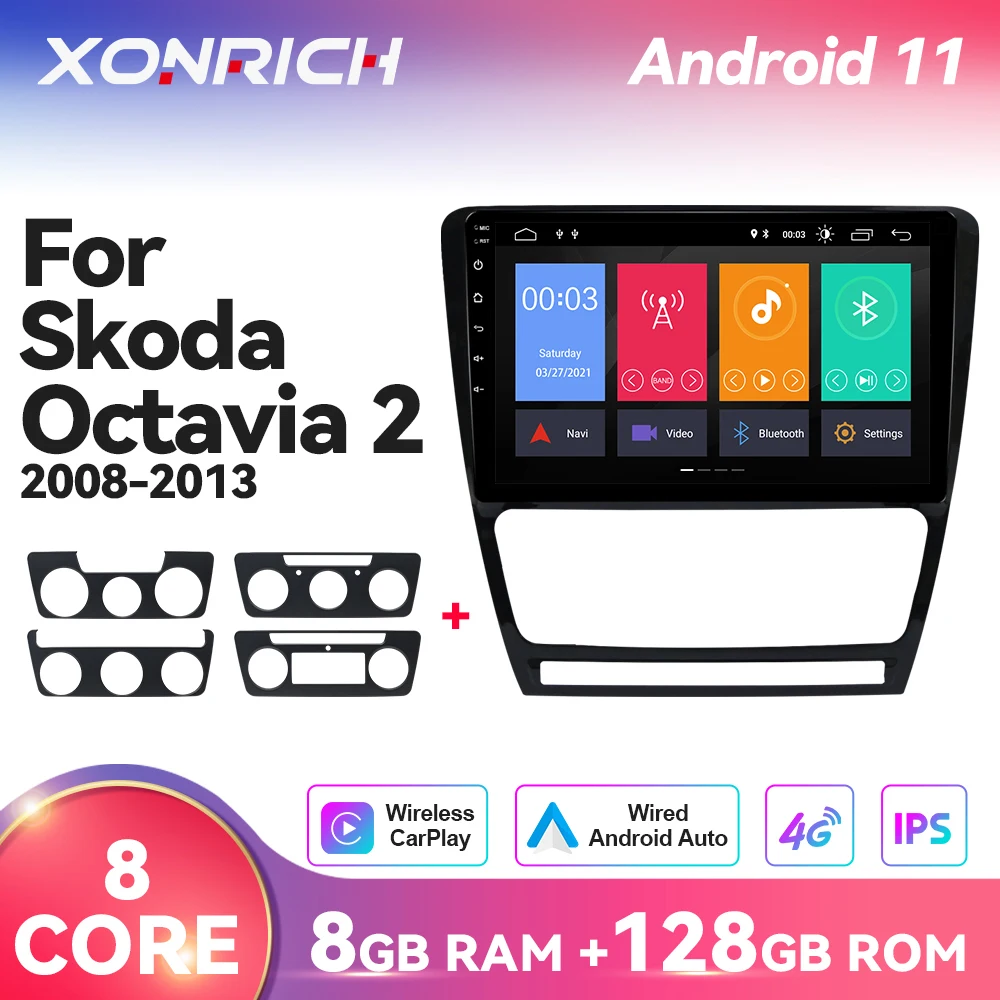 AI Voice Control Carplay 8+128 GB Android 11 Car Radio Multimedia For