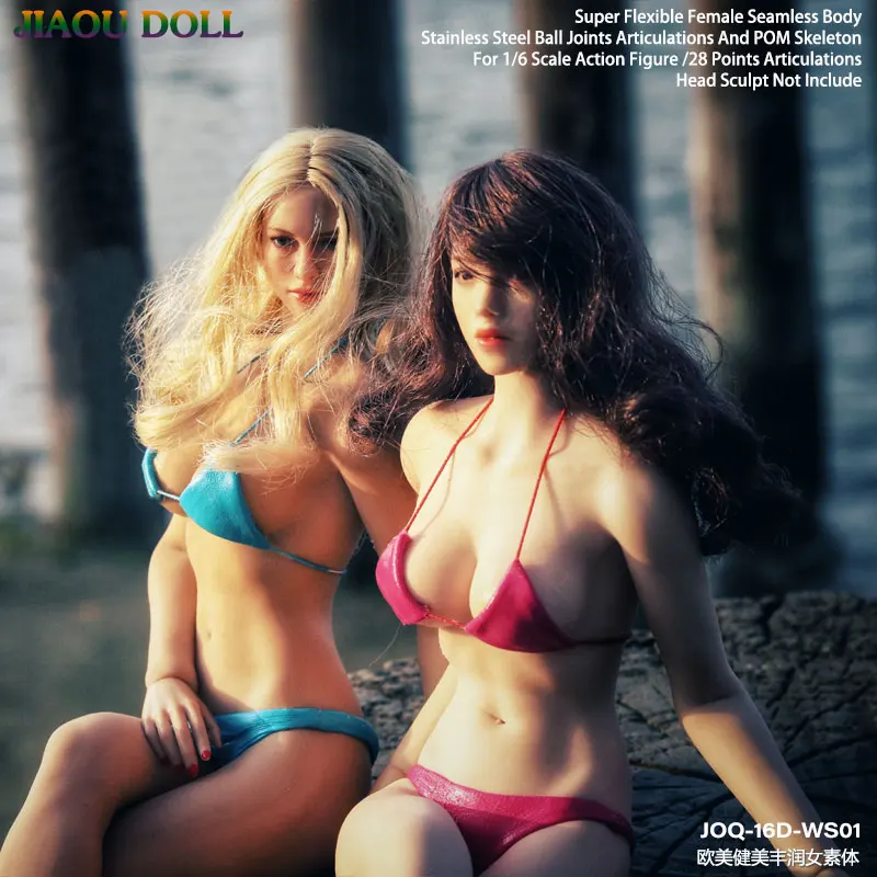 

JIAOU DOLL JOQ-16D 1/6 Super Flexible Europe Plump Female Seamless Body With Detachable Feet 12'' Action Figure Seamless Body