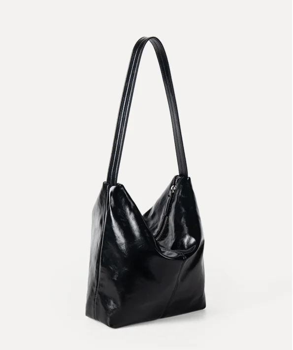 Bolso de hombro tipo bandolera de cuero suave, estilo minimalista y perezoso, versión coreana 2024 para mujer_voghion.com