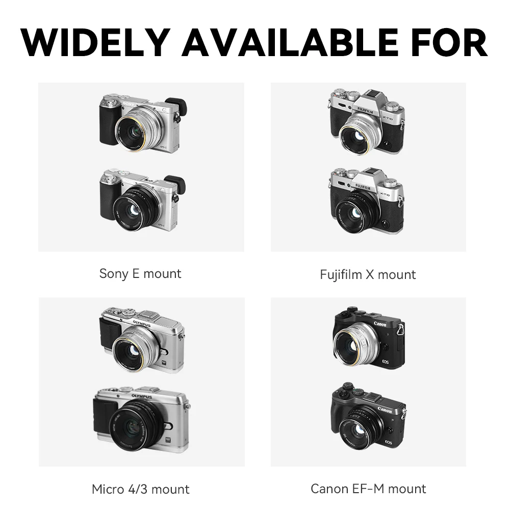 7artisans 25mm F1.8 MF APS-C Prime Lens Manual Mirrorless Camera For Sony E Zev-