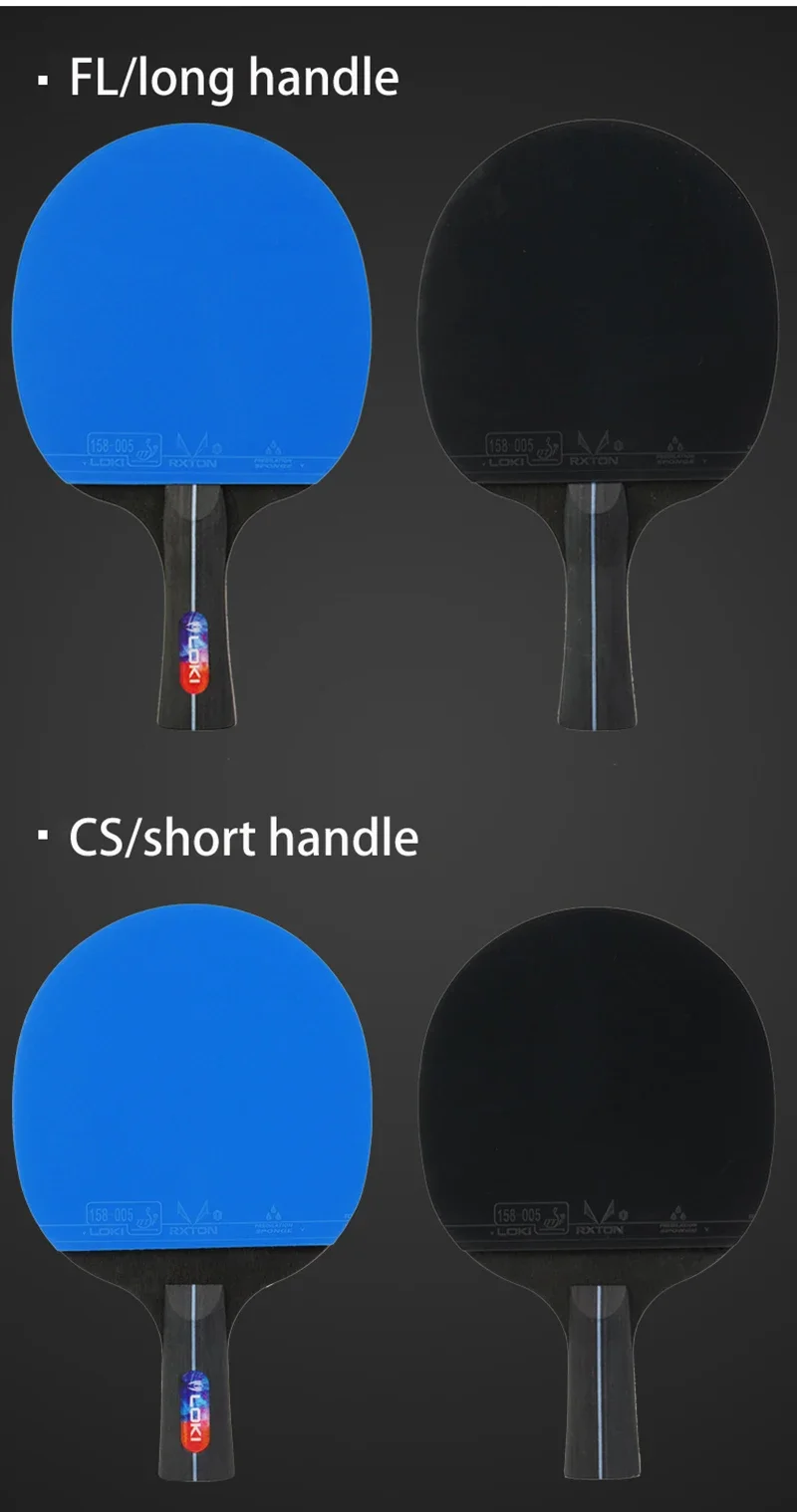 LOKI K5000 Fertiger Tischtennisschläger, Tischtennisschläger mit blauen Gummis – Detail 9
