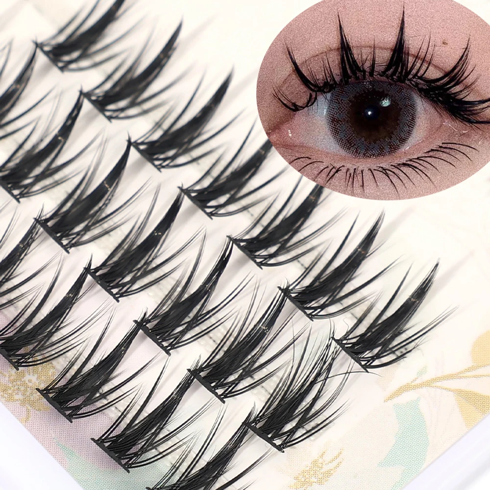 

3D Fluffy Single Cluster False Lashes Thick Volume Individual Eyelash Segmented Lashes Natural Faux Lashes Extension 10/11/12mm