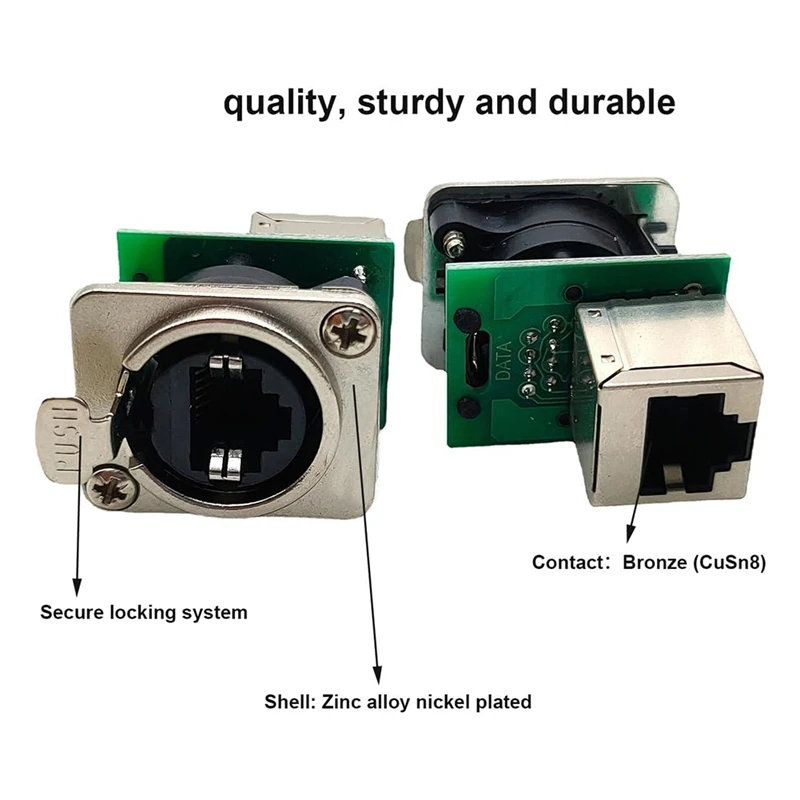 10PCS Ethercon Rj45 섀시 소켓, NE8FDP Ethercon 패스스루 커넥터, D 시리즈 Cat5 RJ45 패널 마운트 소켓-A86Z