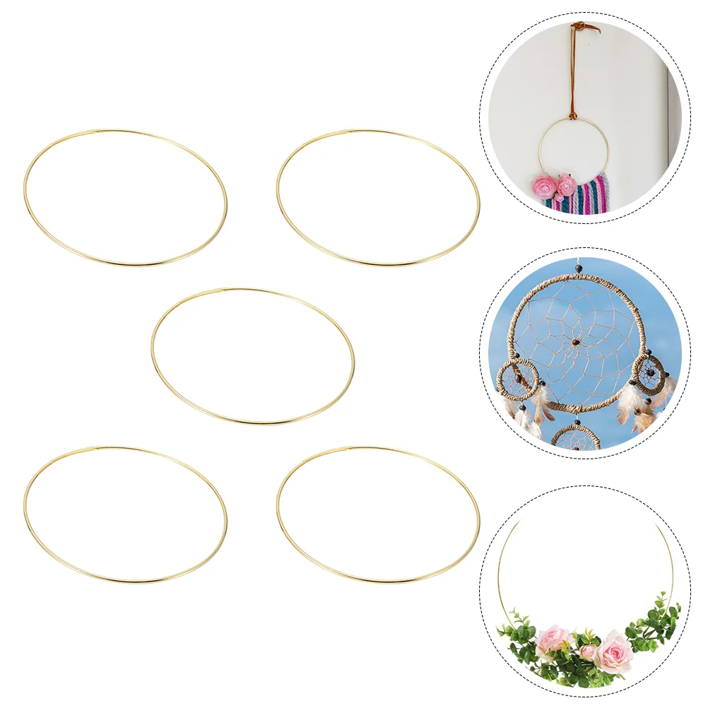 5 Pcs Metal Dream Catcher Hoops Iron Tool Dream Catcher Circle Wind Chime Home Decor Diy Supplies Round Rings For 2