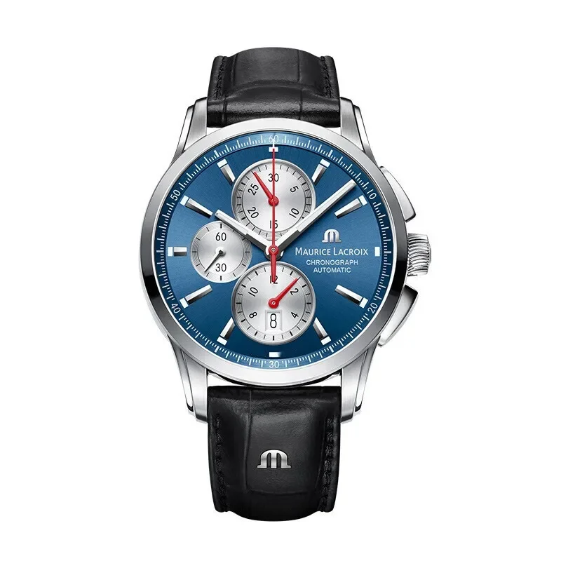 

MAURICE LACROIX Watch Ben Tao Series Three-eye Chronograph Fashion Casual Top Luxury Leather Men’s Watch Relogios Masculinos
