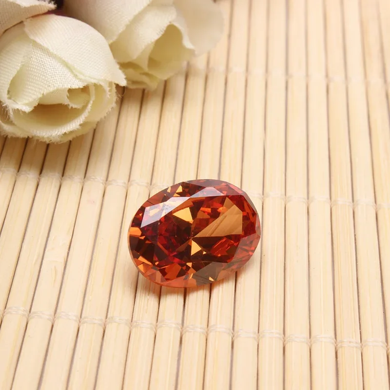 13x18MM 18.38CT Unheated Champagne Sapphire Diamond Oval Cut Loose Gemstone Diamond Jewelry Wedding Decorative Crafts 6