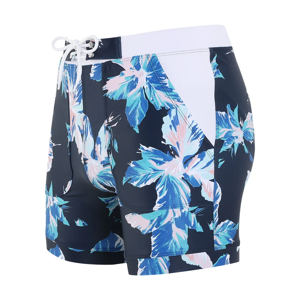 Swim Trunks Sexy mens shorts swimming men's printed swimsuit strap male swimwear plus size swimsuit beach swim shorts men belt lining surf