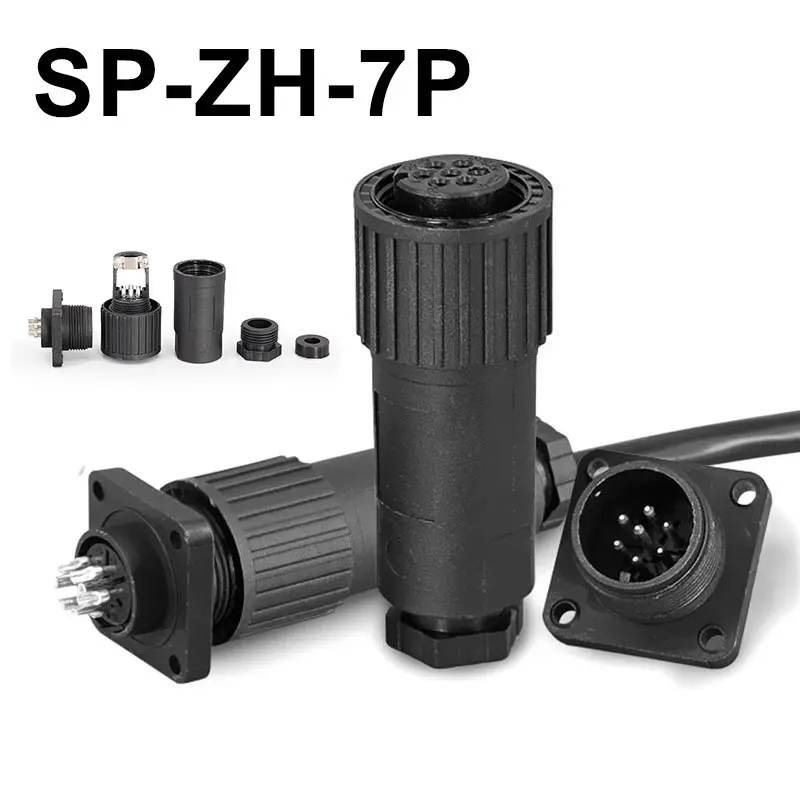 Válvula Proporcional Válvula Hidráulica Aviação Plug Connector Scooter com Linha Sp-zh7p 7pin Solda