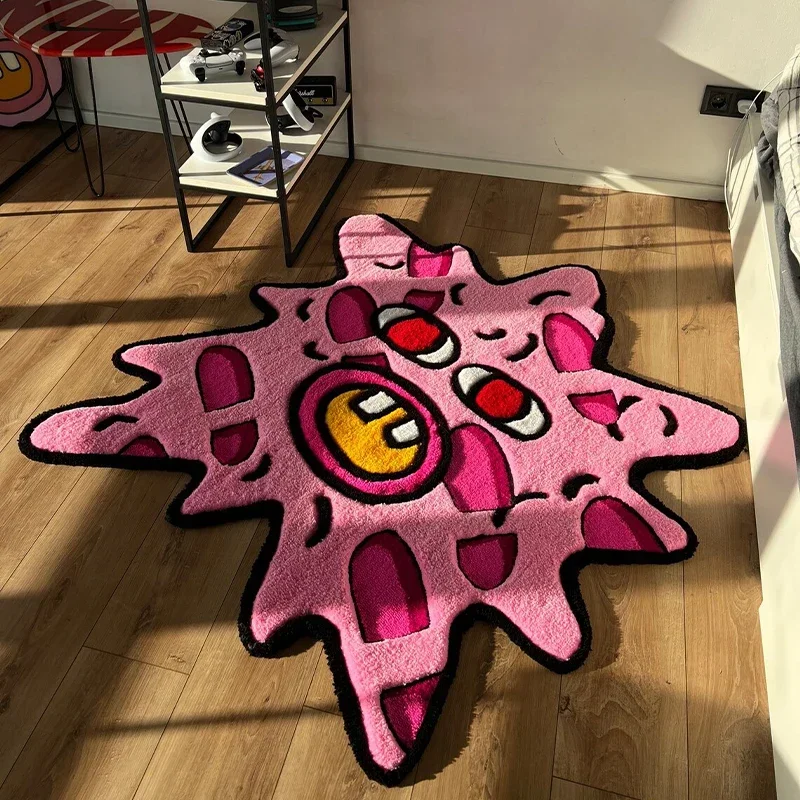 Floor Mat Plush Rug Decorative Carpet Plush Carpet Non Slip Carpet Simple Study Room Cloakroom Plush Non Slip Rugs Irregular Bedroom Bedside Soft Carpet Living Room Decoration