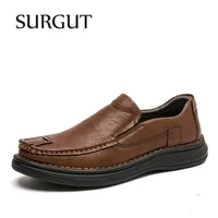SURGUT Men's Casual Shoes Spring Autumn Genuine Leather Handmade Comfortable Men Lightweight Versatile Daily Shoes Size 38-46 1