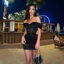 

European and American Silver Shiny Slightly Transparent Pleated Waist Tight Suspender Dress Women's Slim Fit Backless Wrapped Ch