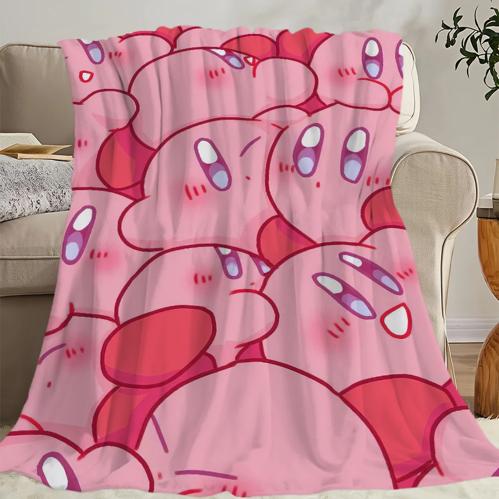 Cartoon Cute K-Kirbys Blanket Skin friendly comfort warm soft plush blanket suitable sofa living room office bedroom 6