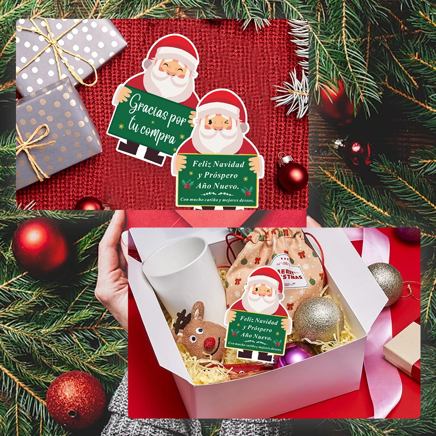 Spanish Holiday Gift Cards Set - Gracias & Feliz Navidad Festive Greeting Collection (100 Pieces)
