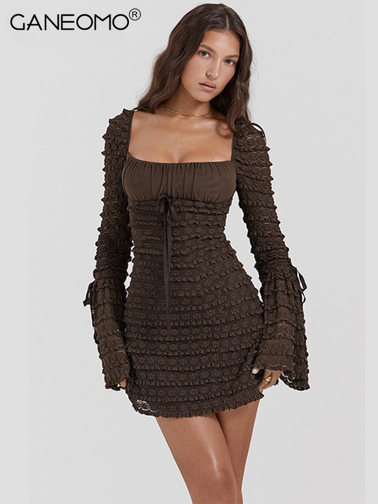 

Women 2023 Autumn Fall Long Sleeve Party Club Streetwear Evening Bodycon Mini Dress Short Dresses Wholesale Items For Business