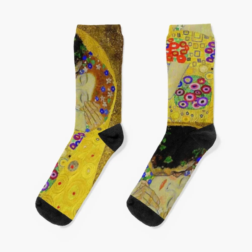 The Kiss by Gustav Klimt |Liebespaar - The Lovers Socks socks Men's hockey compression stockings Women Ladies Socks Men's 14cm metal purse frame ladies bag closure trapezoid doy new screw for kiss lock handle shoulder accessories