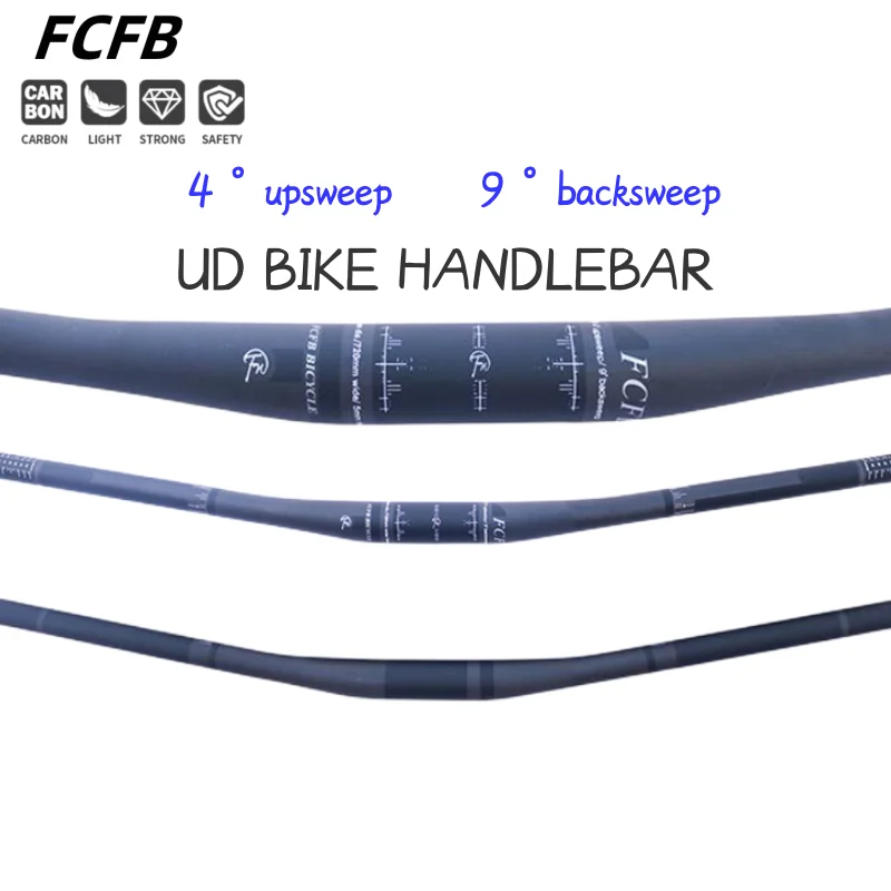 FCFB carbon handlebar UD black 4 upsweep 9 backsweep 31.8mm Mountain