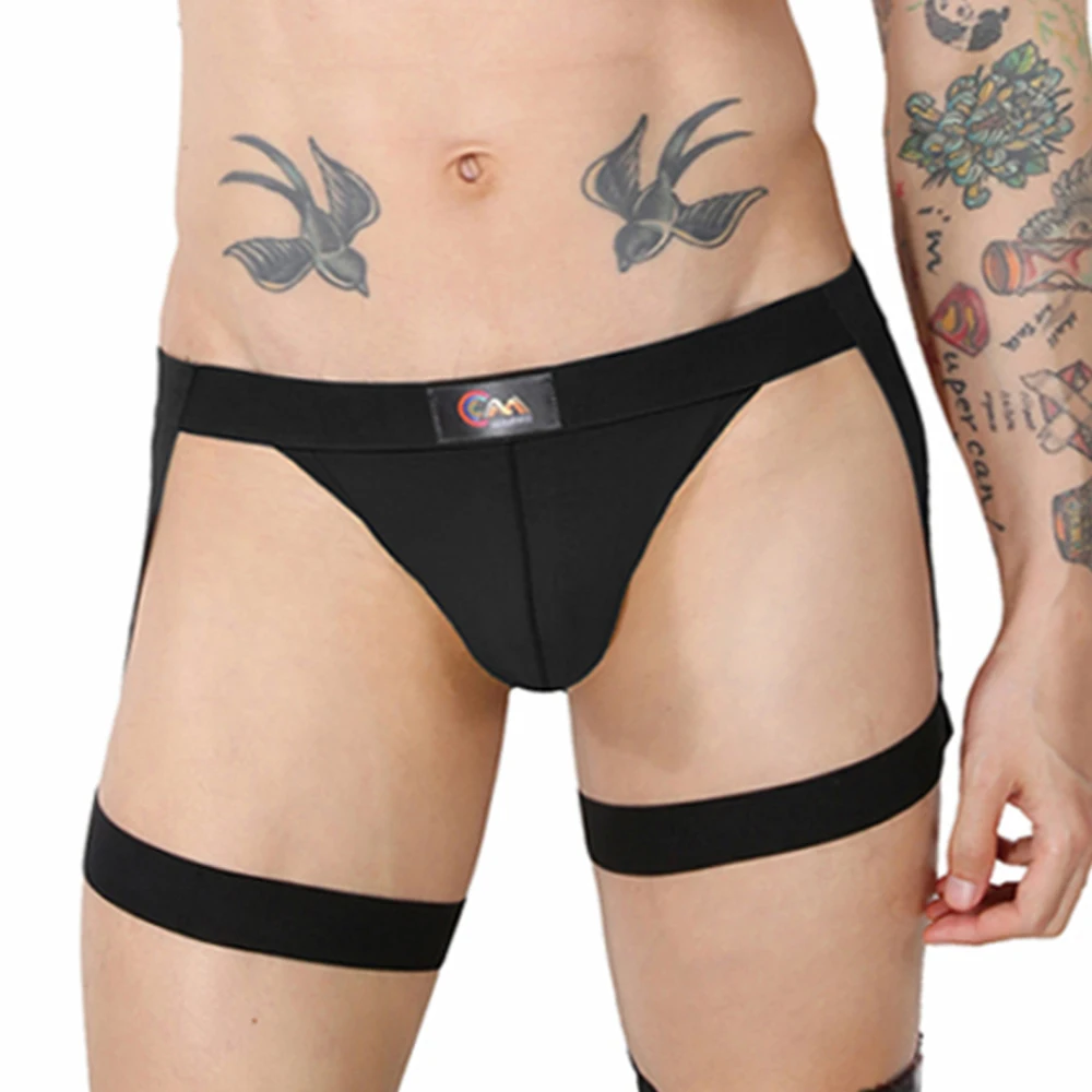 

CLEVER-MENMODE Sexy Strap Underwear Men Leg Belt Briefs Harness Fetish Lingerie Bondage Costume Elastic Erotic Underpants Hombre