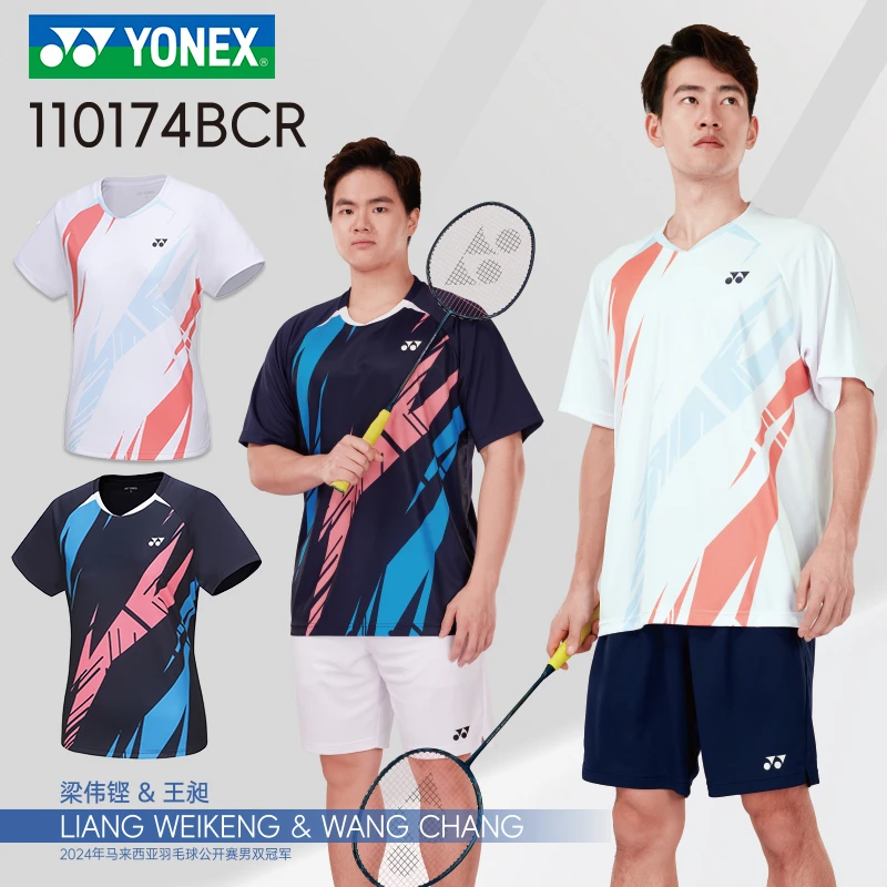 YONEX New High Quality Badminton Tennis Wear Sport T-shirts with Short Sleeves Comfortable Breathable Sweat Absorb Quick Dry Top