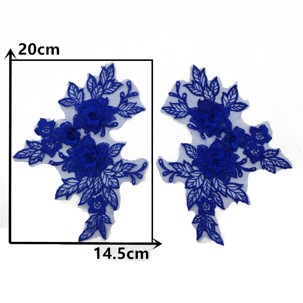 Lace Fabric Lace Garment Accessories Lace Sewing Supplies Lace Decoration Lace Accessories Lace Sewing Accessories 3D 1 Pair Craft Supplies Trim Wedding Dress Decoration Sewing On Lace Embroidered Fabric Needlework Applique