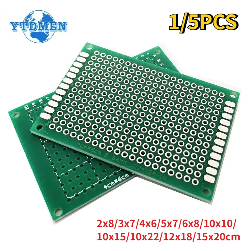 Universal PCB Prototype Single Sided Board 1/5Pcs 15x20 12x18 10x15 2x8 4x6 5x7 6x8cm Circuit Boards DIY Soldering Project Prototype Pcb Board