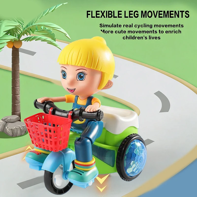 Big Head Boy Three-Wheel Toy Car Stunt Rotation with Colorful Sound And Light Baby's Favorite Holiday Gift for Kids