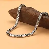 Bracelet en bambou en argent Sterling 925, approvisionnement Direct d'usine, mode style rétro pour hommes et femmes, personnalité punk, bijoux en bambou, cadeau 5