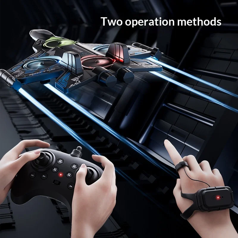 새로운 원격 조종 전투 드론 폼 충돌 방지 LED 쿼드콥터 원키 리프트 실내외 어린이 남자아이 생일 선물 장난감