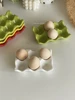 Beautiful 6 Compartments Ceramic Egg Tray Home Refrigerator Egg Storage Tray Creative Home Storage Moisture-proof Egg Tray 2
