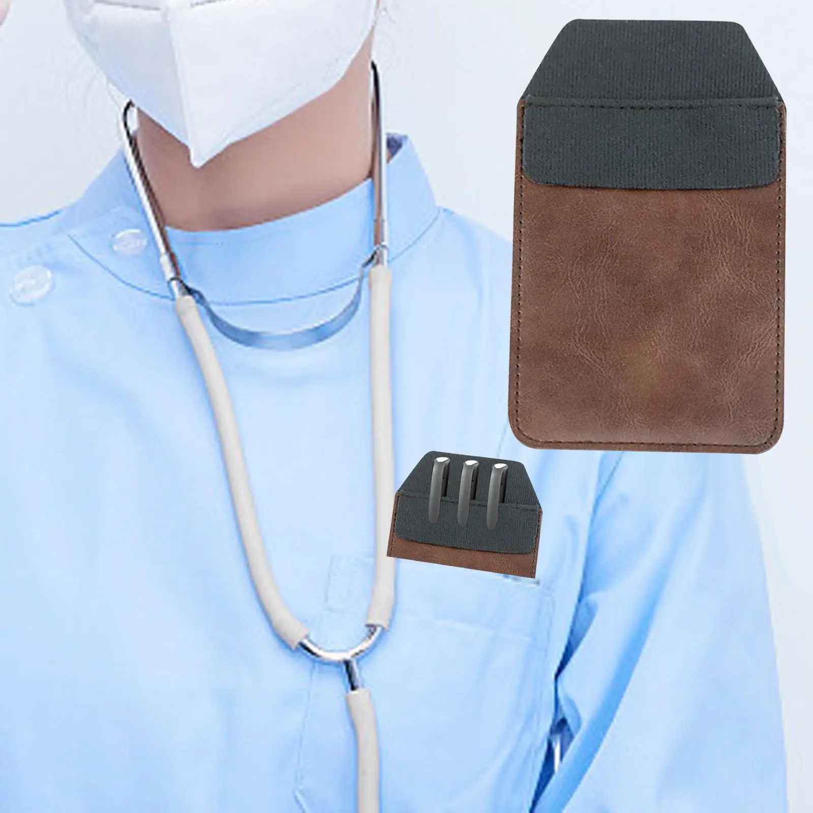 Pocket Protector Leak Pocket Holder Organizer Pen Pouch Pencil Case Multi Purpose PU Leather Pen Sleeve for Coats Sh