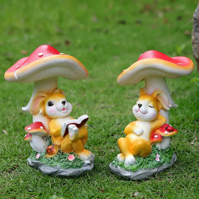 

Outdoor Simulation Rabbit Frog Mushroom Resin Ornaments Garden Villa Kindergarten Figurines Crafts Layout Landscape Decoration