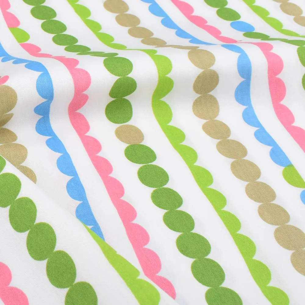 Chainho,Printed Twill Weave Cotton Fabric,Patchwork Cloth,DIY Sewing Quilting Material,Green Love Series,4 Specification,CC392