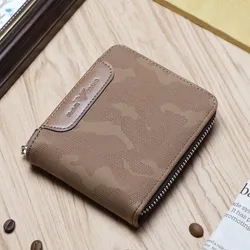 Fashion Men Wallets Short Zipper Card Holder Leather Wallets Small Purse Brand Quality Coin Bag Male Wallet porte feuille hommes